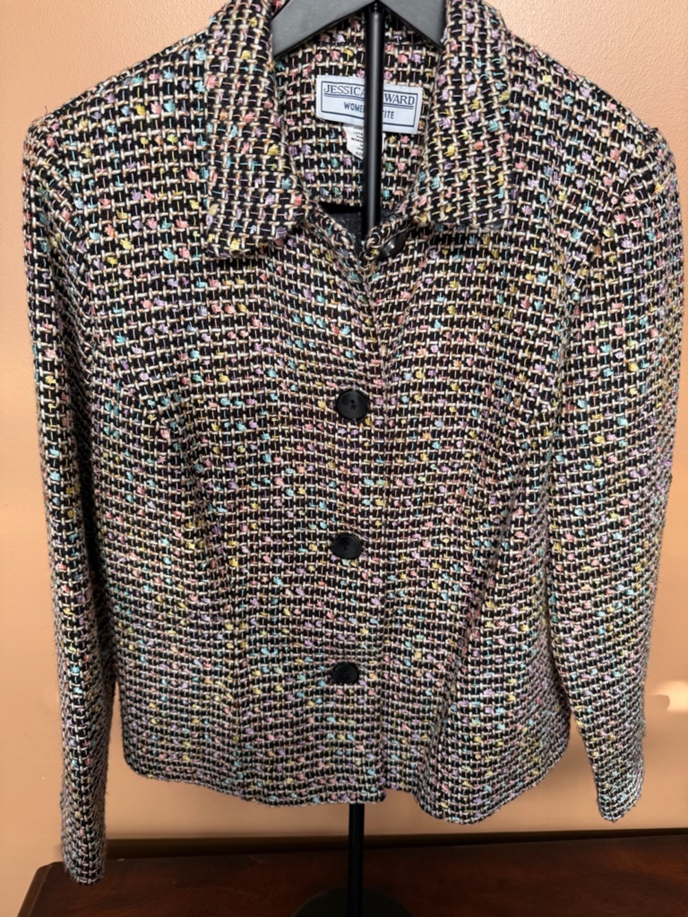 Jessica Howard Multicolor Tweed Blazer with Pastel Accents